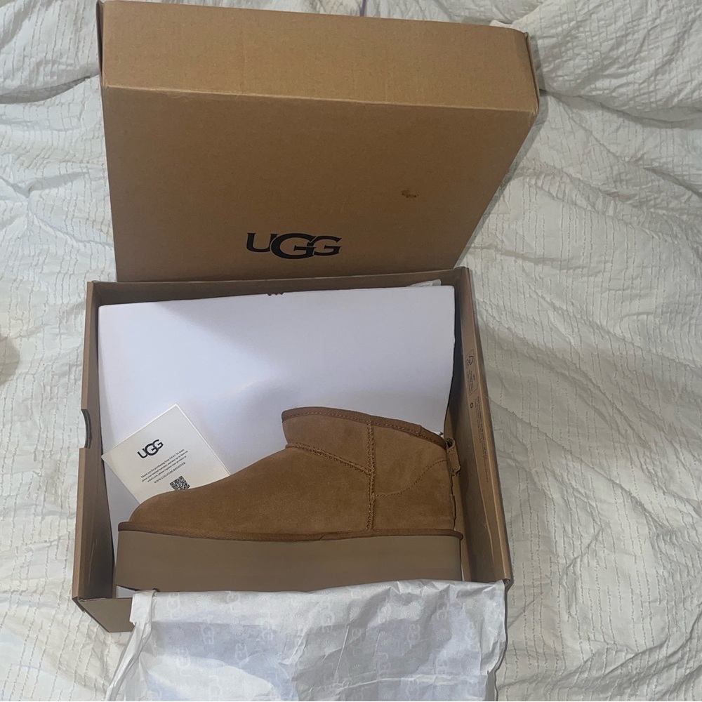 UGG chestnut classic ultra mini platform